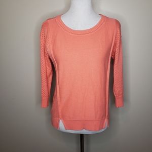 American Eagle Coral 3/4 sleeve sweater, medium